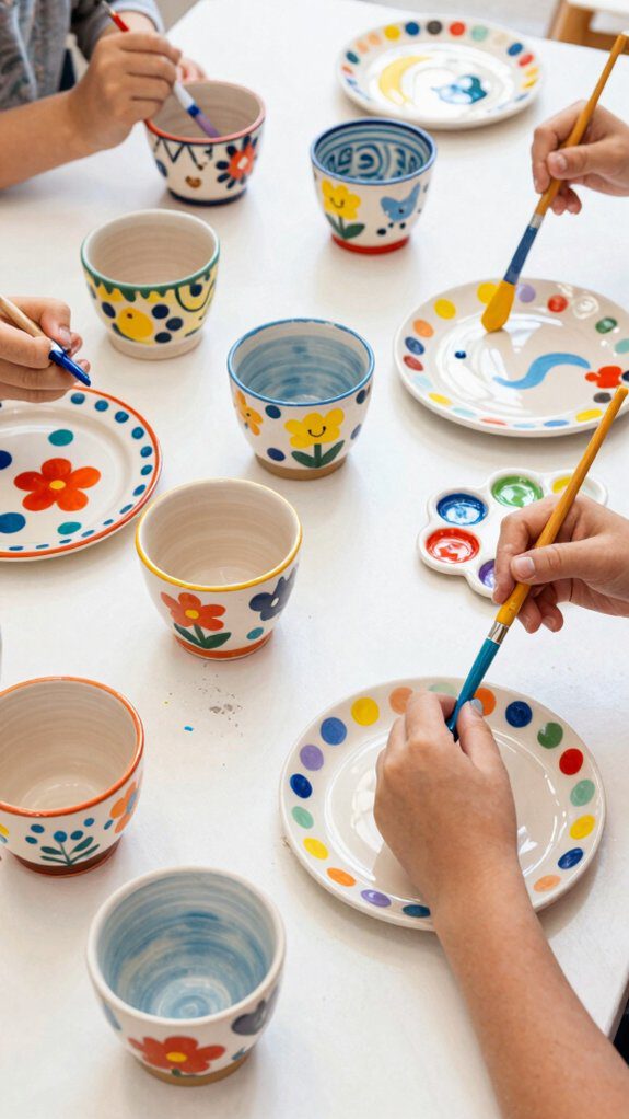 colorful pottery painting fun