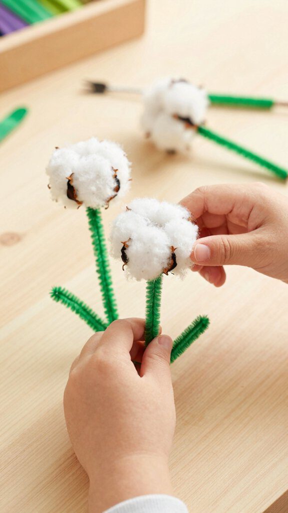 cotton ball dandelion craft