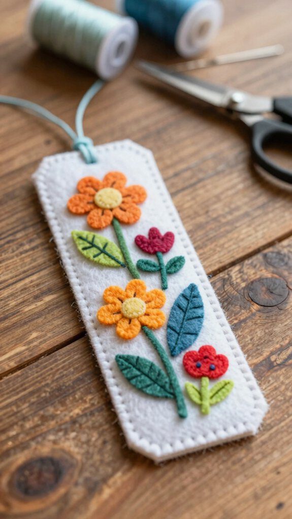 cozy layered felt bookmarks