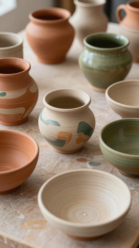 cozy neutral earth tone pottery