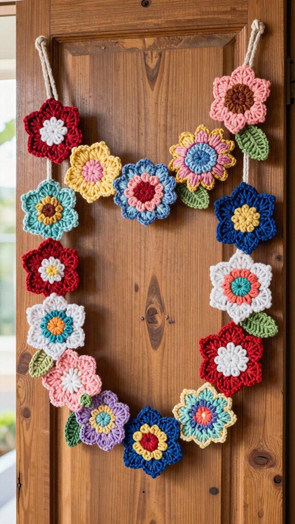 customizable crochet flower garland