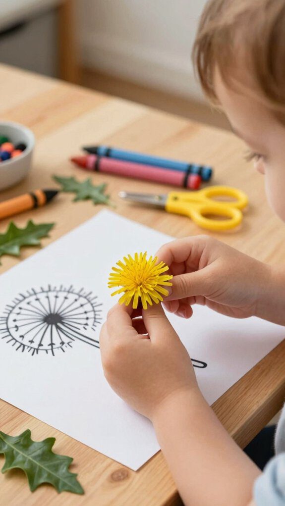 dandelion coloring craft activity