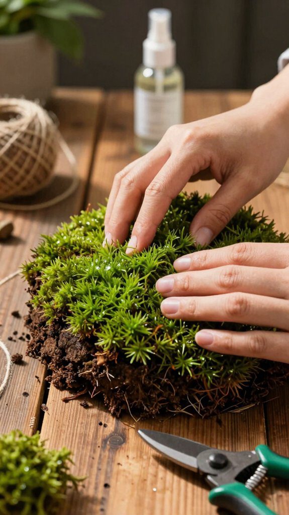 drape pre moistened moss smoothly