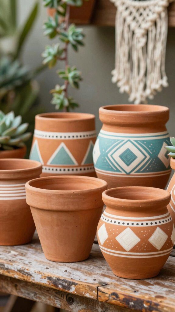 earthy terracotta geometric calming