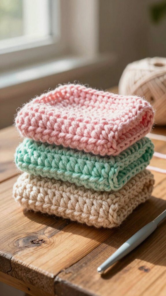 eco friendly crochet face scrubbies