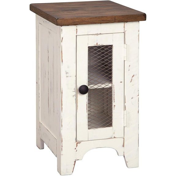 farmhouse end table cabinet