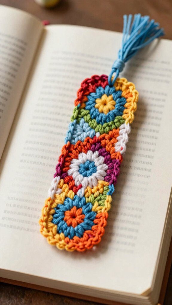 fast colorful crochet bookmarks