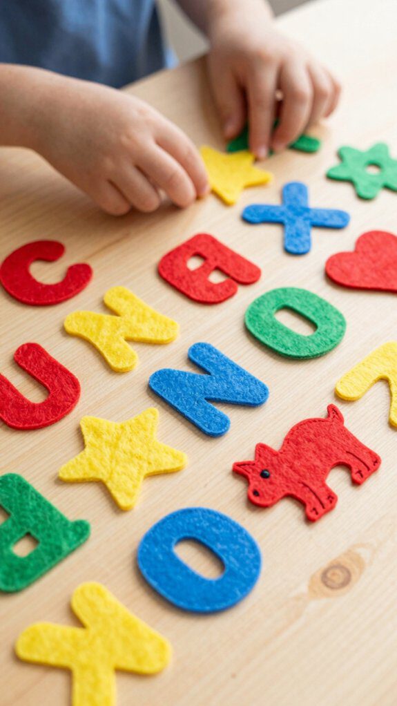 felt alphabet learning pieces
