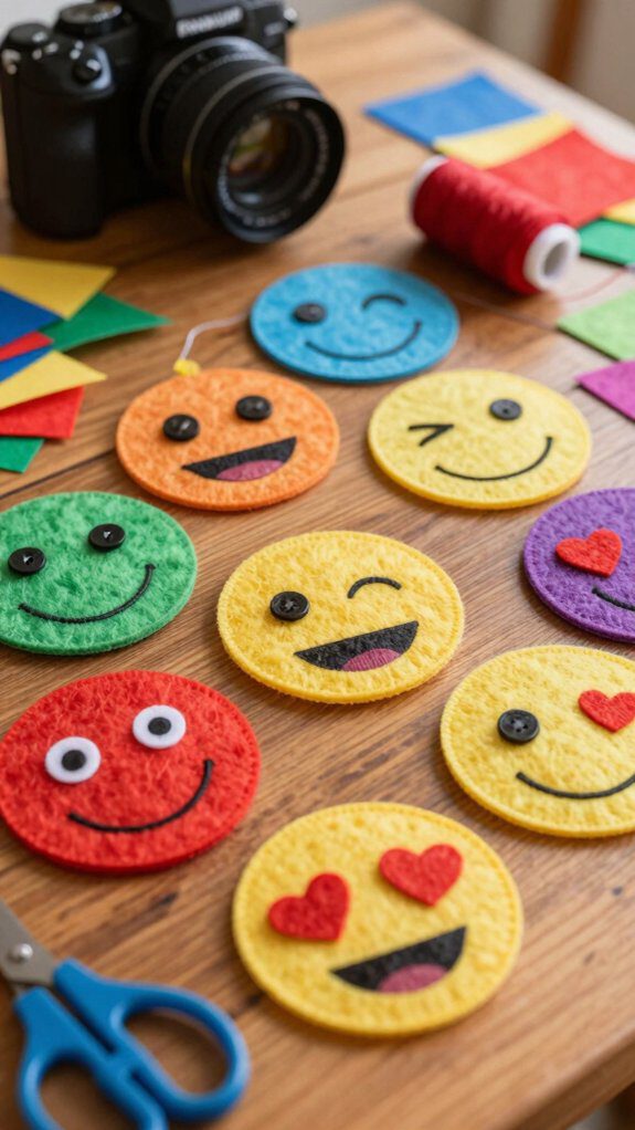 felt emoji face crafts