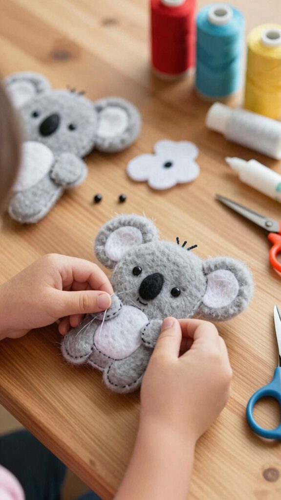 felt koala crafting project