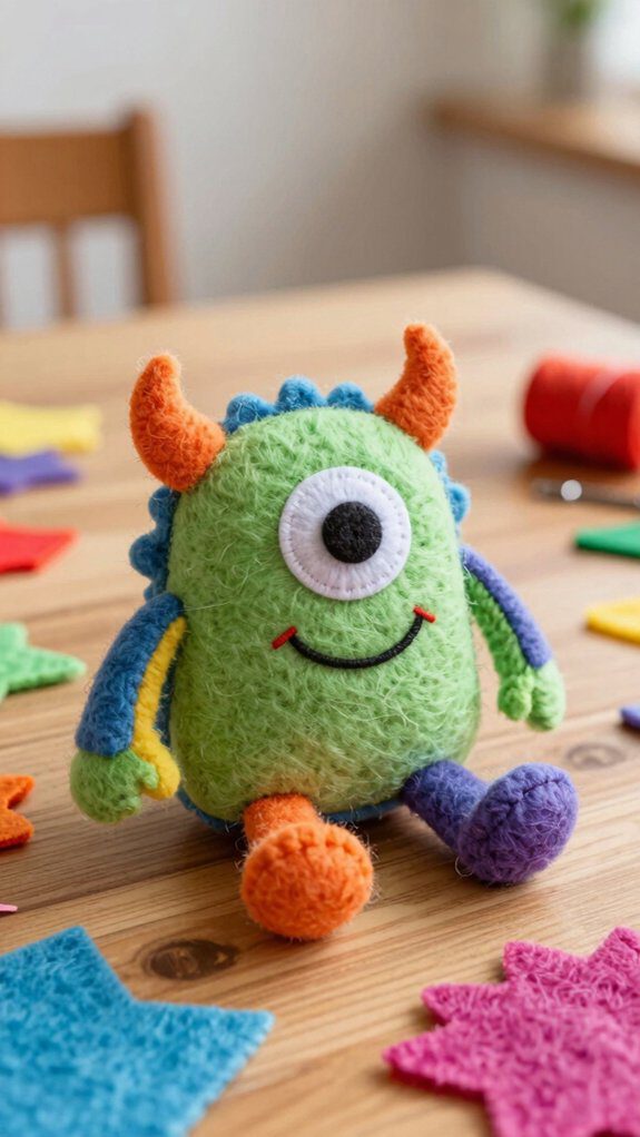 felt monster soft toy project