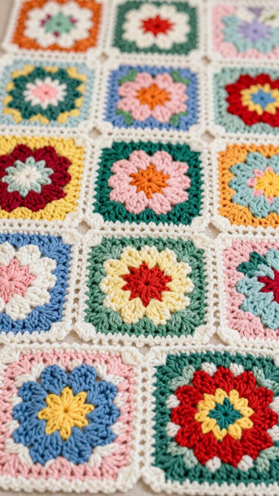 granny style flower grid project