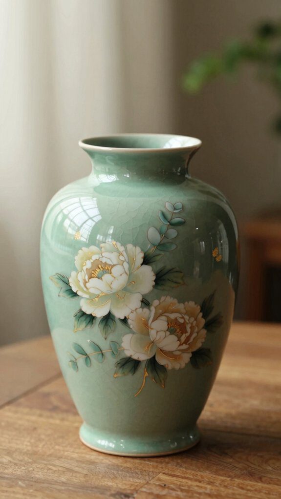 hand painted floral pottery motifs