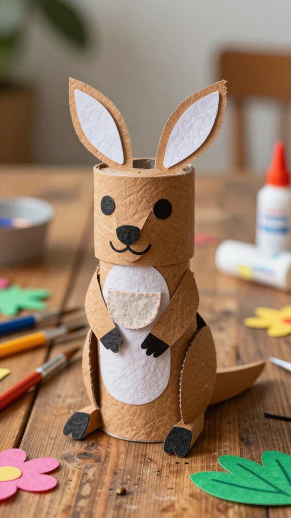kangaroo craft using recycling