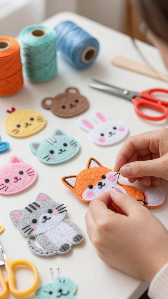 kawaii felt animal crafting