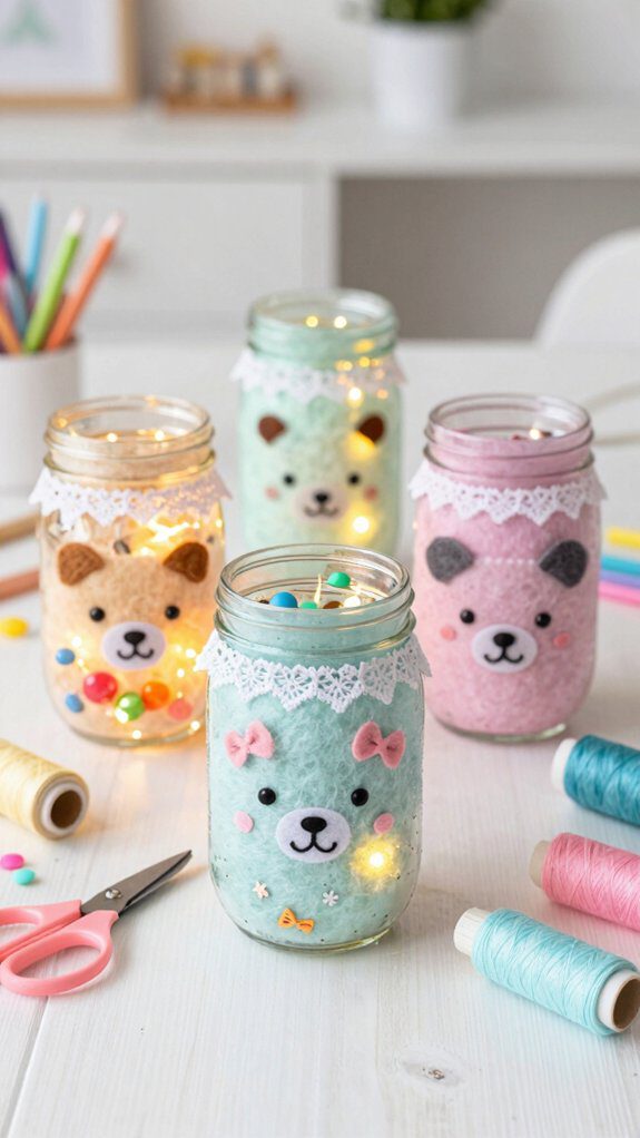 kawaii mason jar decor