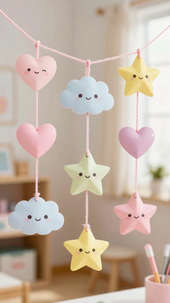 kawaii paper garland tutorial