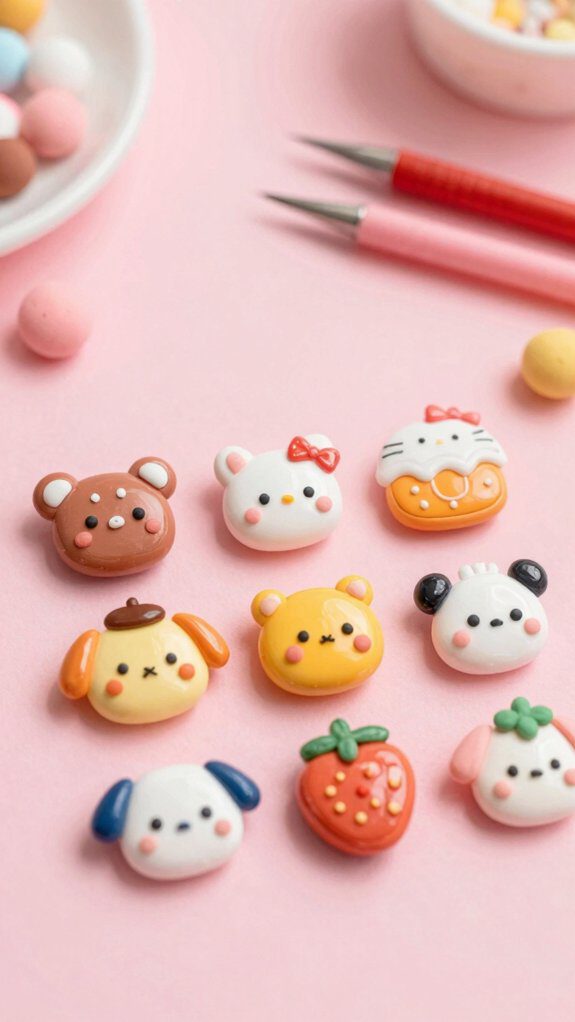 kawaii polymer clay pins
