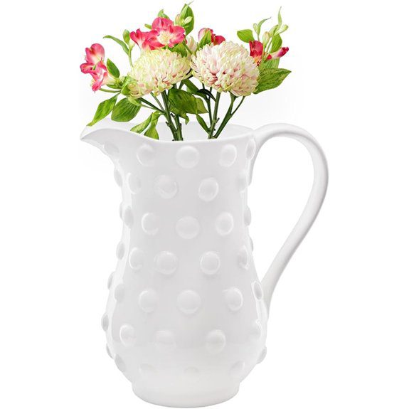 large white hobnail pitcher
