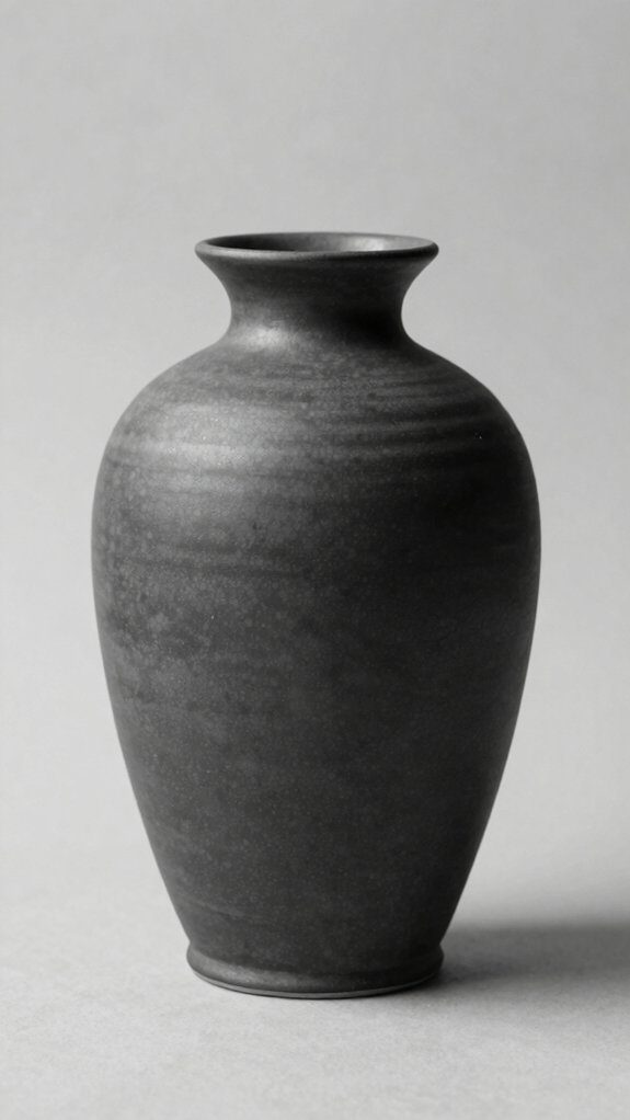 monochrome vase with sheens