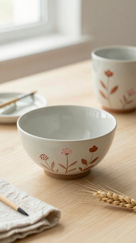 muted nordic floral ceramics