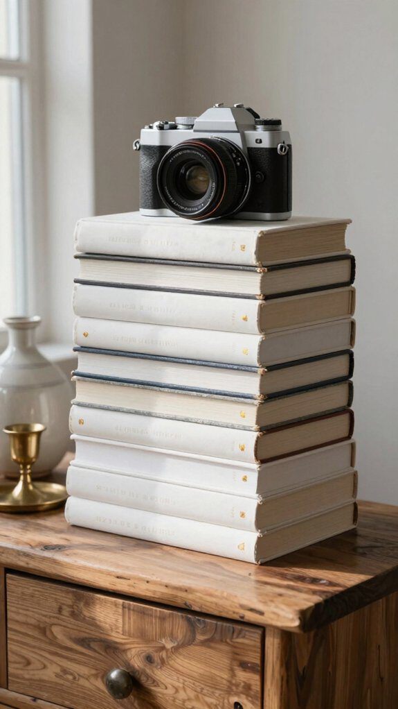 painted neutral hardcover bookstack