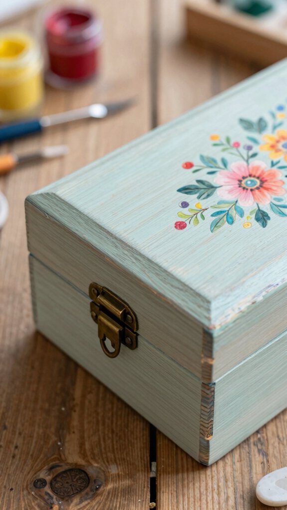 painted wooden trinket box