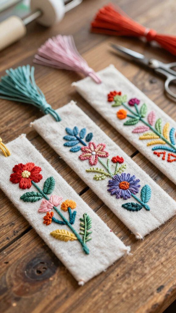 personalized embroidered fabric bookmark