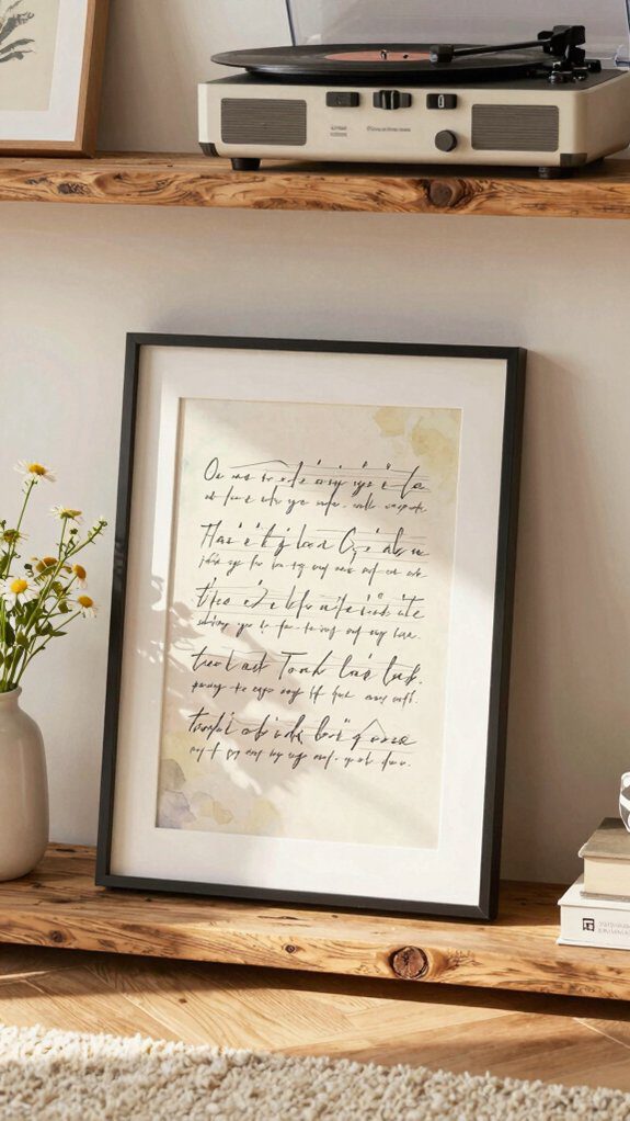 personalized framed song lyrics