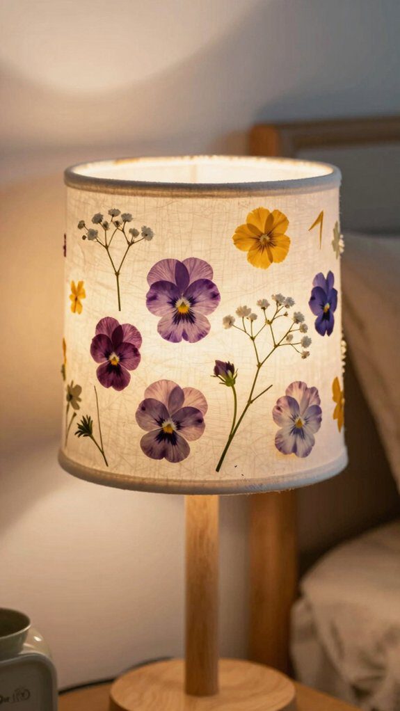 pressed botanical lampshade assembly