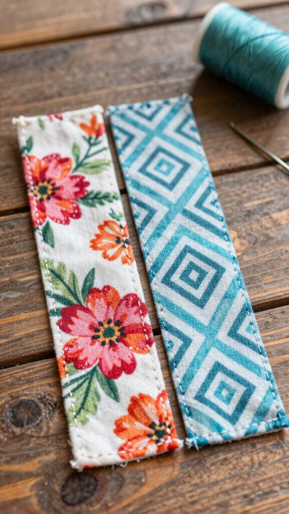 reversible fabric bookmark project