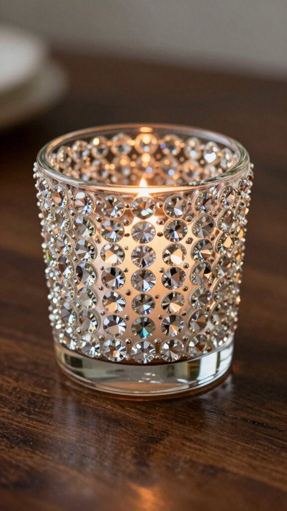 rhinestone candle holder diy