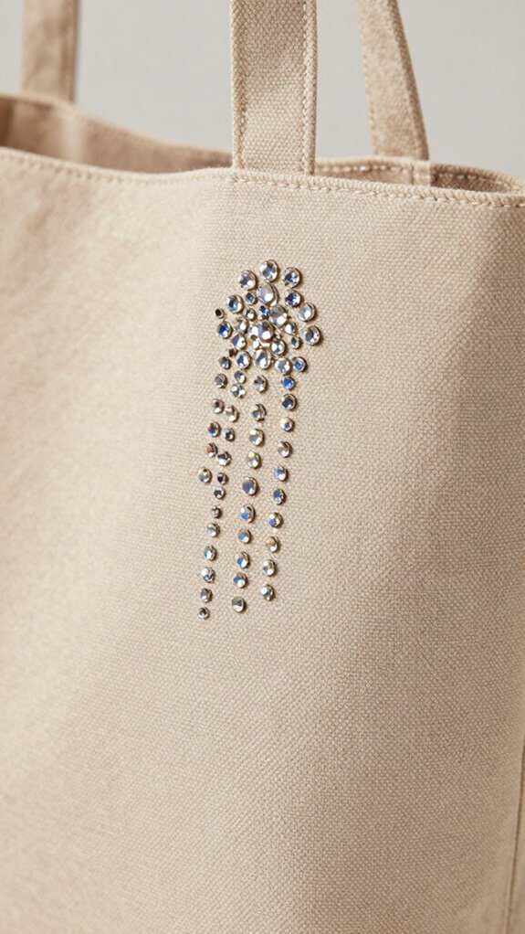 rhinestone personalized tote bag