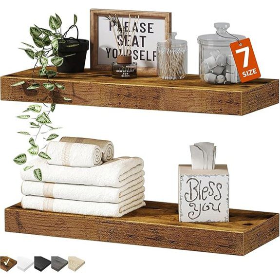 rustic floating wall shelves