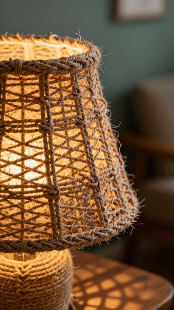 rustic rope wrapped lampshade craftsmanship