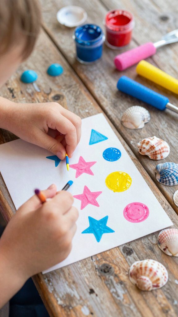 seashell stencil and stamp creativity