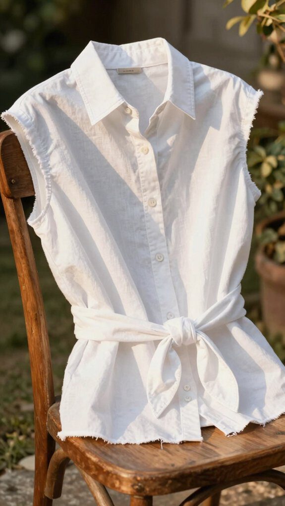 sleeveless shirt with reinforced armholes