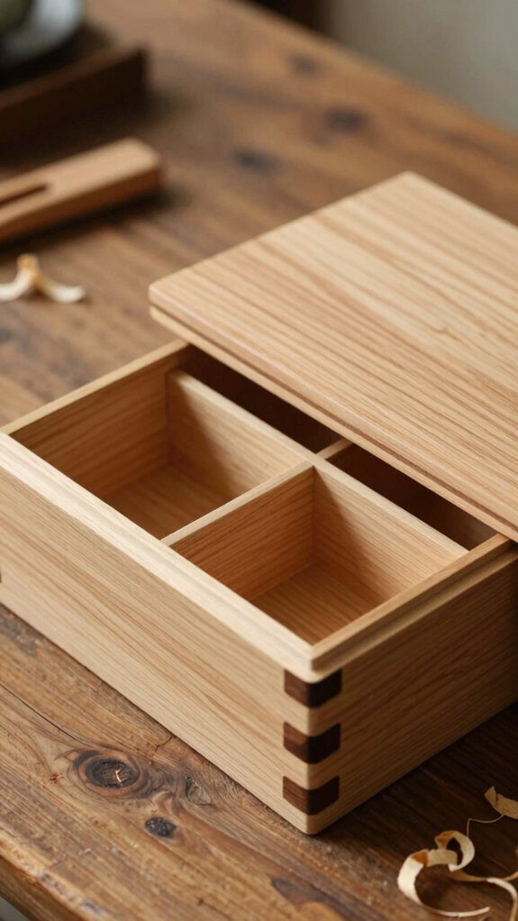 sliding lid wooden box