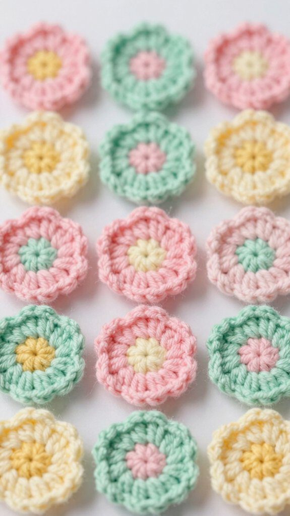 soft pastel flower motifs