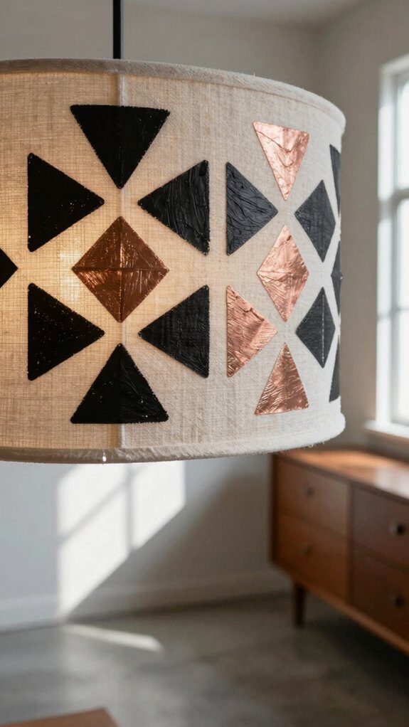 stenciled geometric modern lampshade