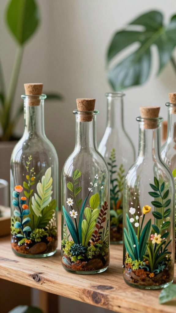 terrarium inspired painted bottles