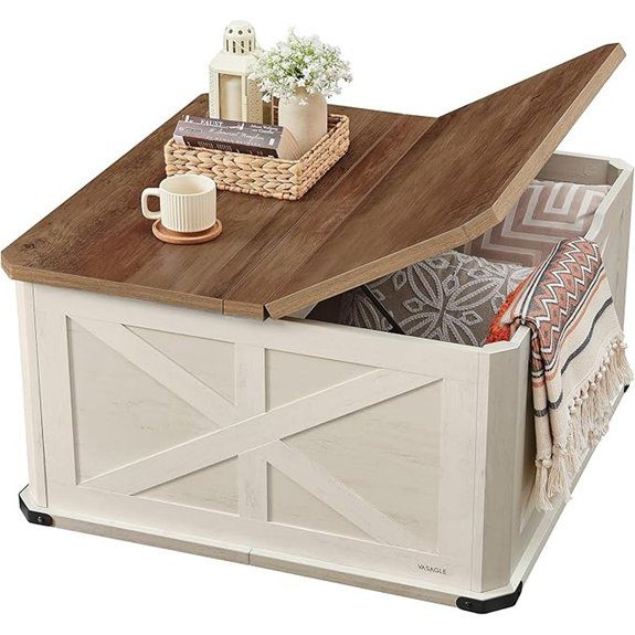 vasagle farmhouse storage coffee table