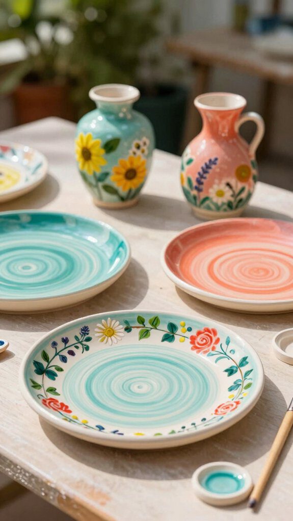 vibrant asymmetric botanical ceramic design