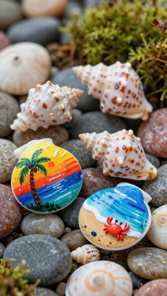 vibrant mini seashell gardens