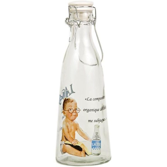 vintage french b b milk bottle