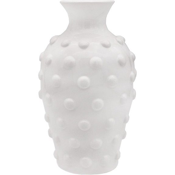 vintage white hobnail ceramic vase