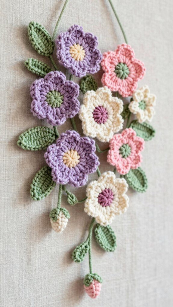 wildflower crochet wall art