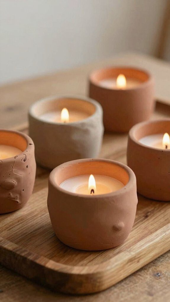 air dry clay ghost candle holder