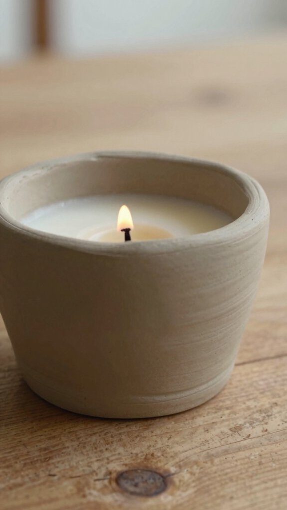 beginner air dry clay candle holder