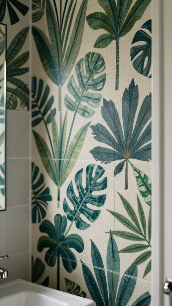 bold playful bathroom wallpaper patterns